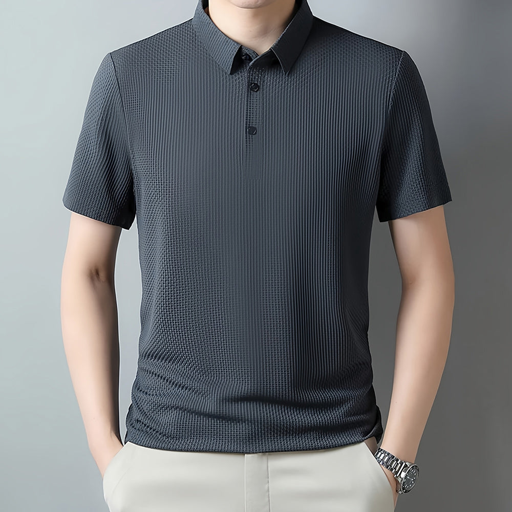 Sommerliches atmungsaktives Eisseiden-Poloshirt für Herren