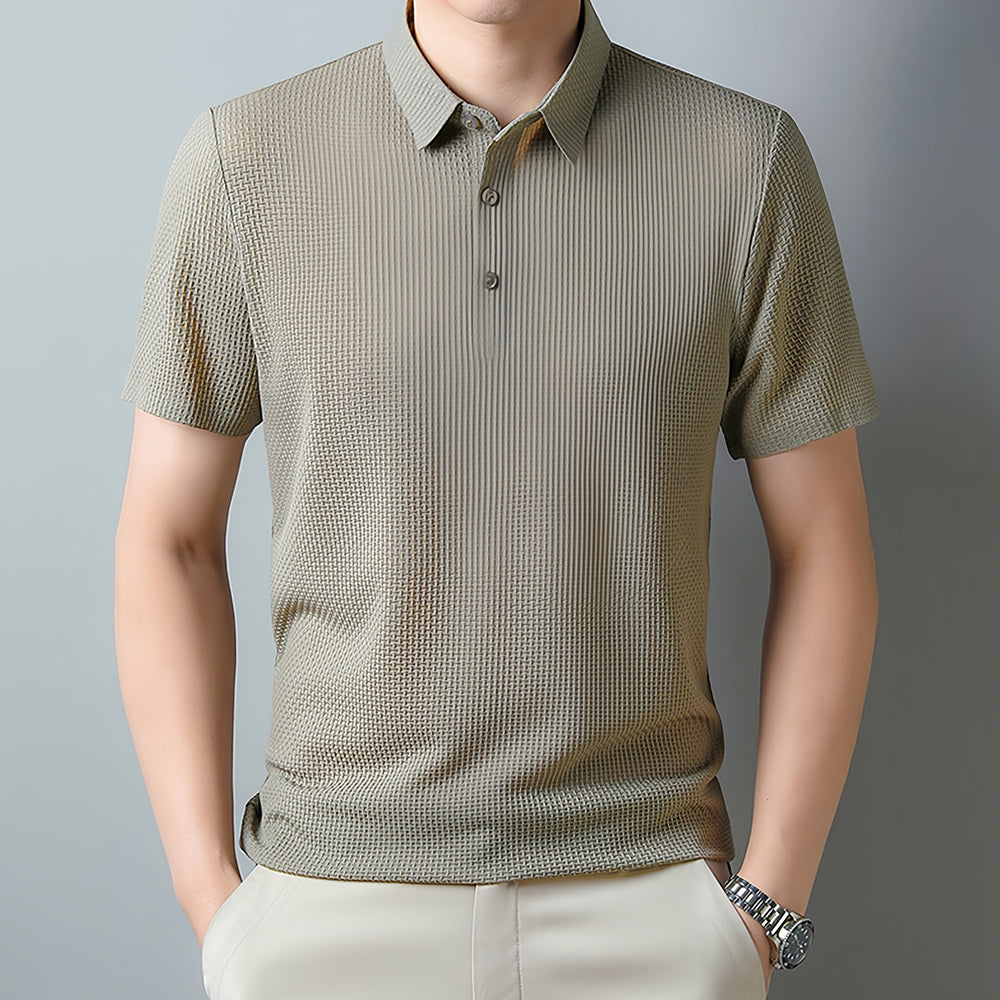 Sommerliches atmungsaktives Eisseiden-Poloshirt für Herren