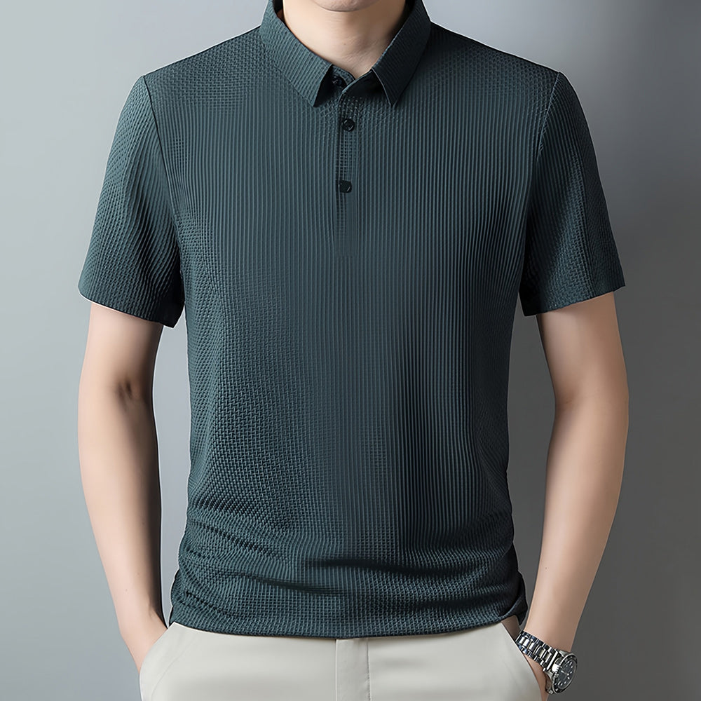 Sommerliches atmungsaktives Eisseiden-Poloshirt für Herren