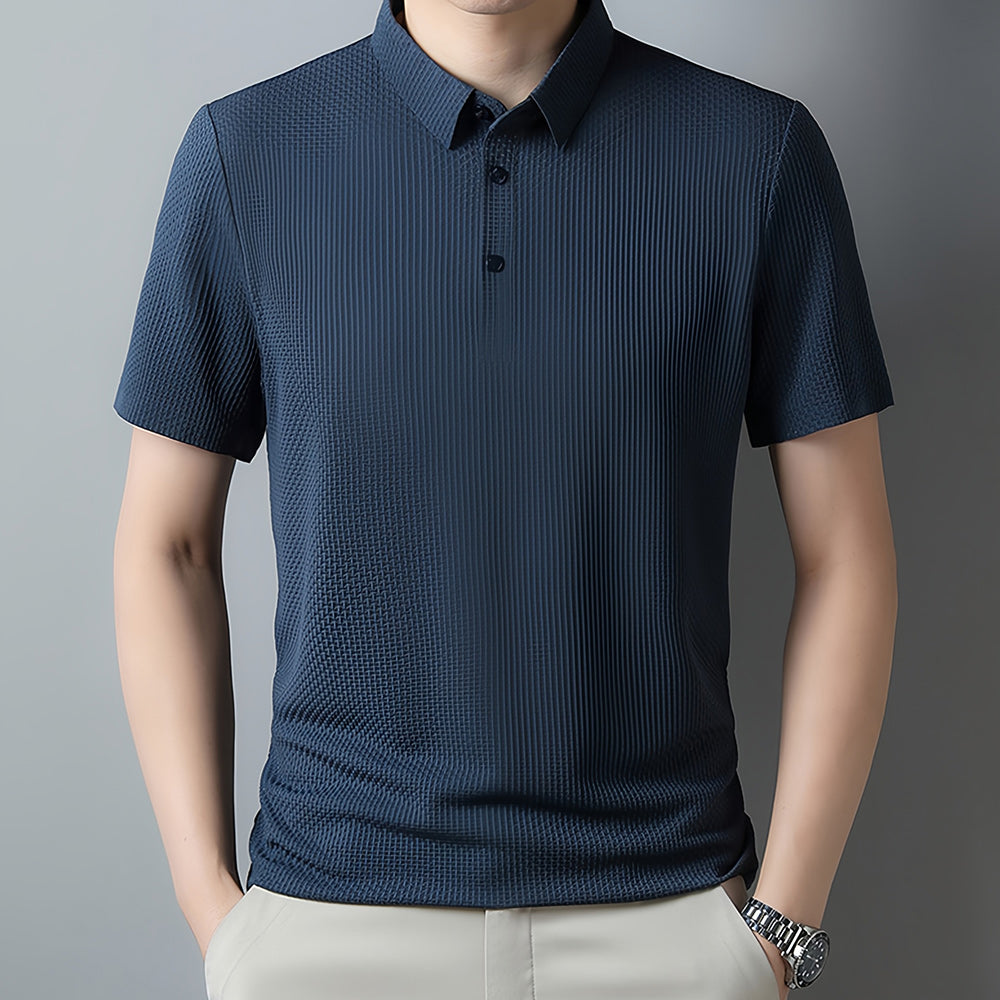 Sommerliches atmungsaktives Eisseiden-Poloshirt für Herren