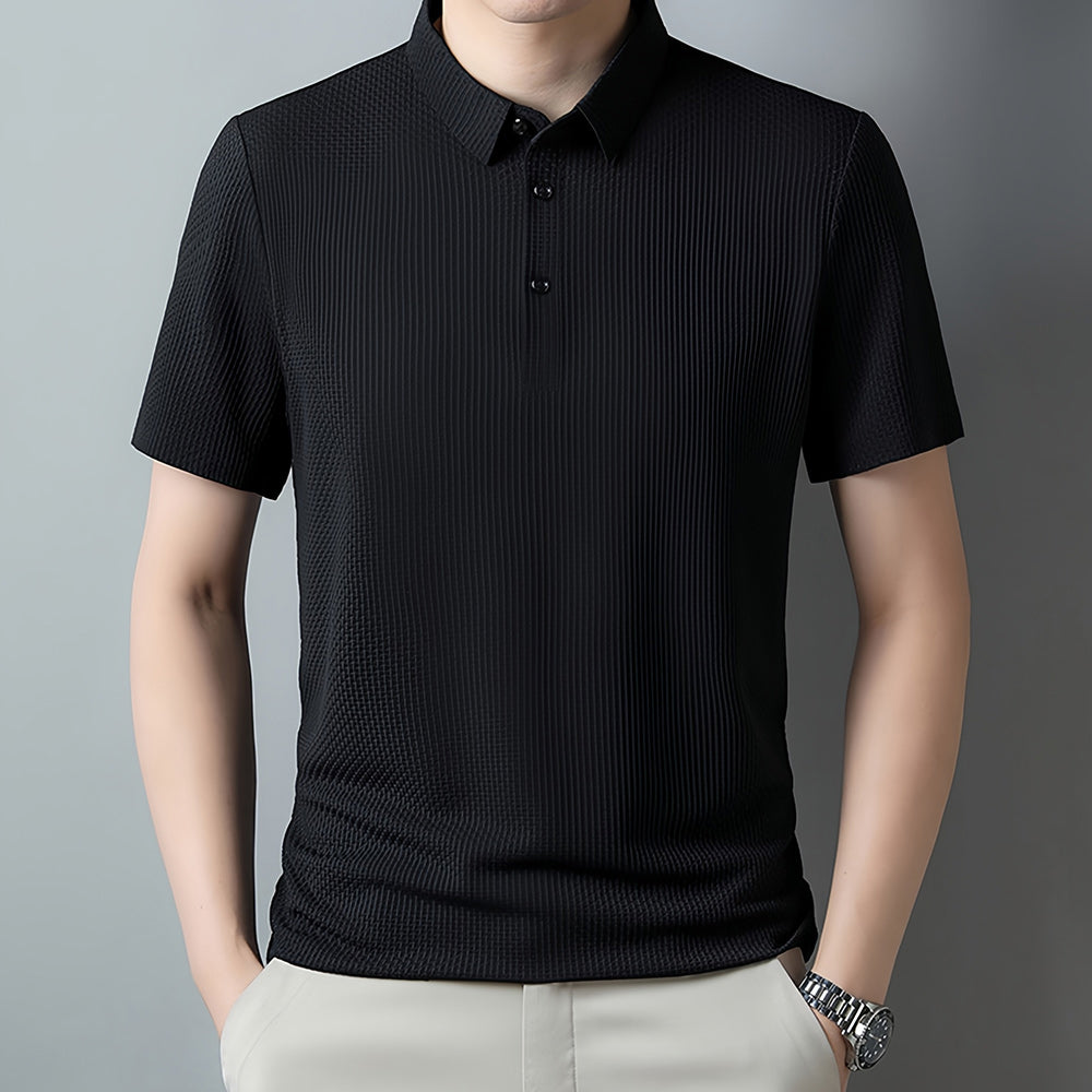 Sommerliches atmungsaktives Eisseiden-Poloshirt für Herren