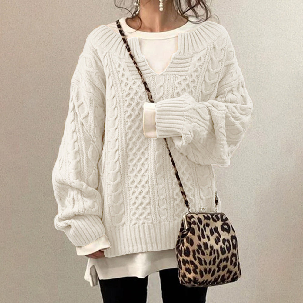 Ava – lässiger langärmliger strickpullover mit tupfenmuster main image 0